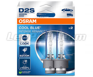 Par de Lâmpadas D2S Xenon Osram Xenarc Cool Blue Intense 6200K em sua embalagem - 66240CBN-2HB