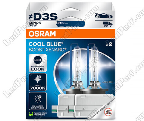 Lâmpadas Xénon D3S Osram Xenarc Cool Blue Boost 7000K ref: 66340CBB-2HB em embalagens de 2 lâmpadas