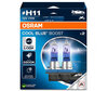 Lâmpadas H11 Osram Cool Blue Boost 5500K efeito xénon ref: 62211CBB-2HB em embalagem de 2 lâmpadas