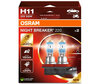 Lâmpadas H11 OSRAM Night Breaker® 220 - 64211NB220-2HB -Duo Box