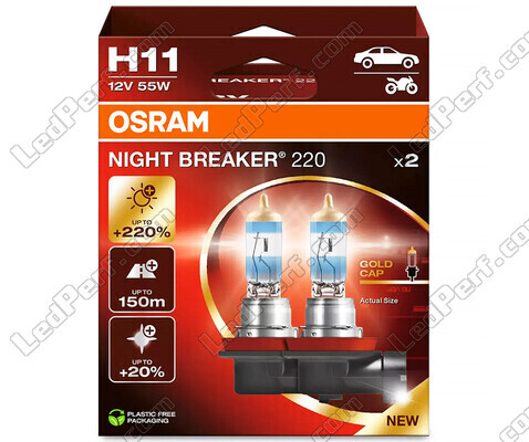 Lâmpadas H11 OSRAM Night Breaker® 220 - 64211NB220-2HB -Duo Box