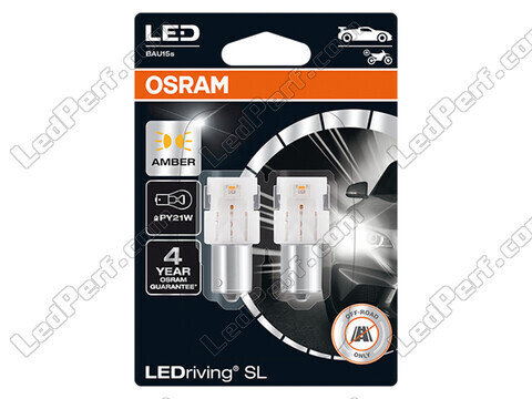 Lâmpadas LED laranjas PY21W Osram LEDriving® SL - BAU15s