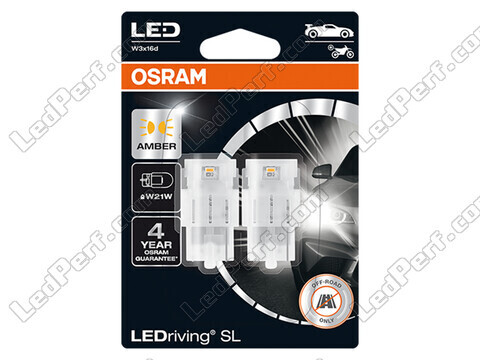 Lâmpadas LED laranjas W21W / WY21W Osram LEDriving® SL - W3x16d