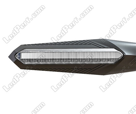 Vista frontal dos piscas LED dinâmicos com luzes diurnas para BMW Motorrad R 1200 GS (2009 - 2013)