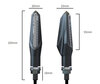 Dimensões dos piscas LED dinâmicos 3 em 1 para Moto-Guzzi Breva 1100 / 1200