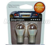 2 Lâmpadas Philips SilverVision para Piscas Chrome - 7507 - 12496 - PY21W - Casquilho BAU15S